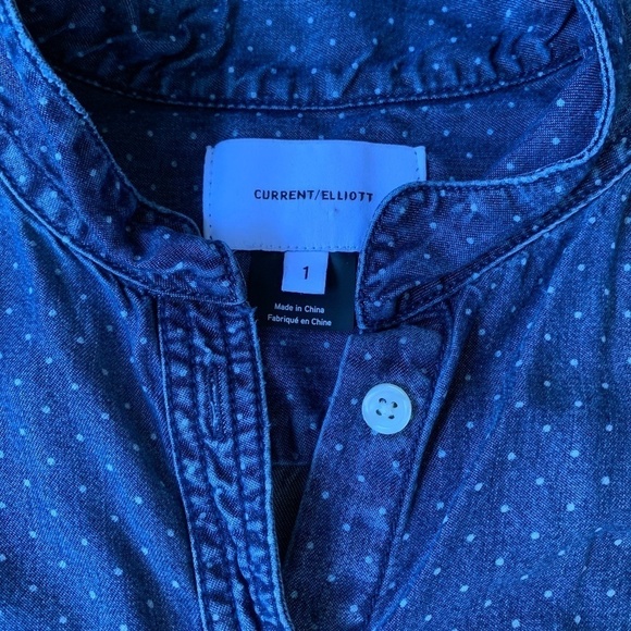 Current Elliott Tencel Blue Shirt Chic Casual Dress Roll Tab Long Sleeve, Size S - Picture 5 of 11